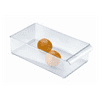 Plastic Portable Deep Storage Bin with Handles for Organizing Refrigerator, Freezer, Pantry, BPA-Free, Clear