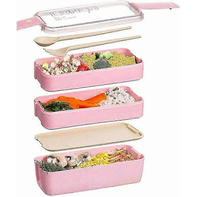 Japanese Bento Box lunch Box,3-in-1 Compartment, Almi Bento Lunch Box Meal Prep Gift