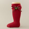 thumbnail image 4 of Lilgiuy Christmas Socks for Newborn Infants Girls Tube Ruffled Long Stockings with Bow Knot Toddlers Warm School (Red, 0 -2 Years), 4 of 4