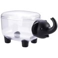 thumbnail image 1 of Palillo de dientes de elefante y soporte para bastoncillos de algodón con tapa (elefante negro), 1 of 5