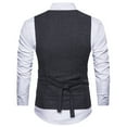 thumbnail image 3 of SWSMCLT Men's Fitted Sleeveless Suit Vest Double Breasted Waistcoat Cotton Business Formal Top Black 42, 3 of 3