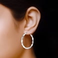 thumbnail image 2 of Charmsy Jewel Large Twisted Round Light-Weight Click-Top Hoop Earrings for Women 55MM, 2 of 6