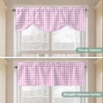 thumbnail image 5 of Pink Grid Tie Up Valance Curtains for Windows, Kitchen Curtains Window Treatments, Checkered Plaid Gingham Lattice Trellis Print Short Window Shades Valances for Bedroom Bathroom Cafe 54"x18", 5 of 8