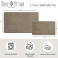 thumbnail image 3 of Oliver Brown Solid Print Traditional Bath Rugs, Brown, 17" x 24", 2-Pieces, 3 of 7