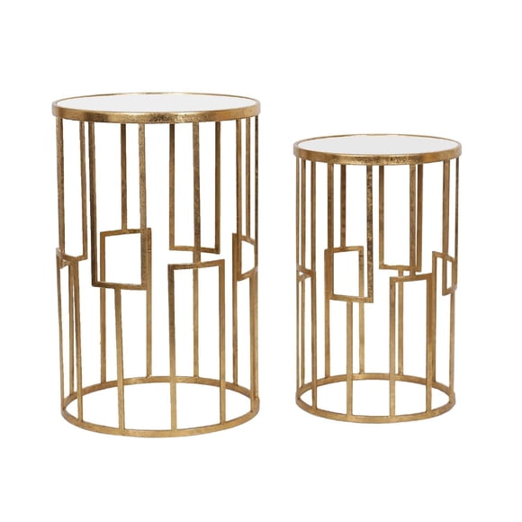 Mesa Lateral Autun Dorado - Kessa Muebles
