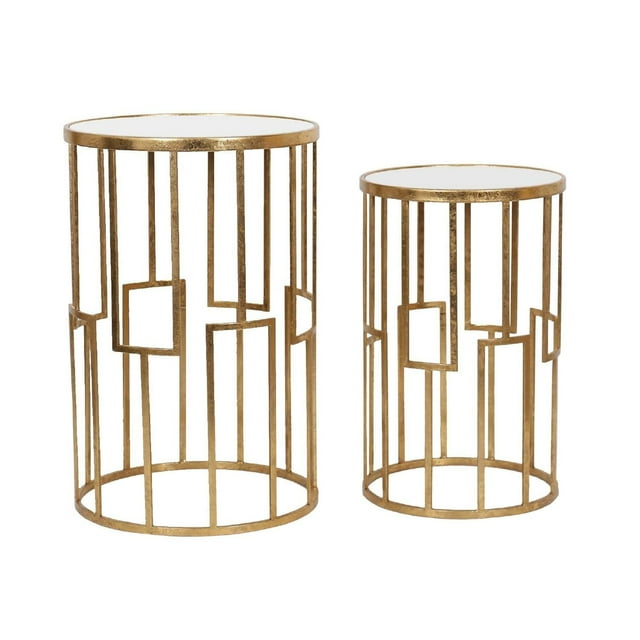 Mesa Lateral Autun Dorado - Kessa Muebles