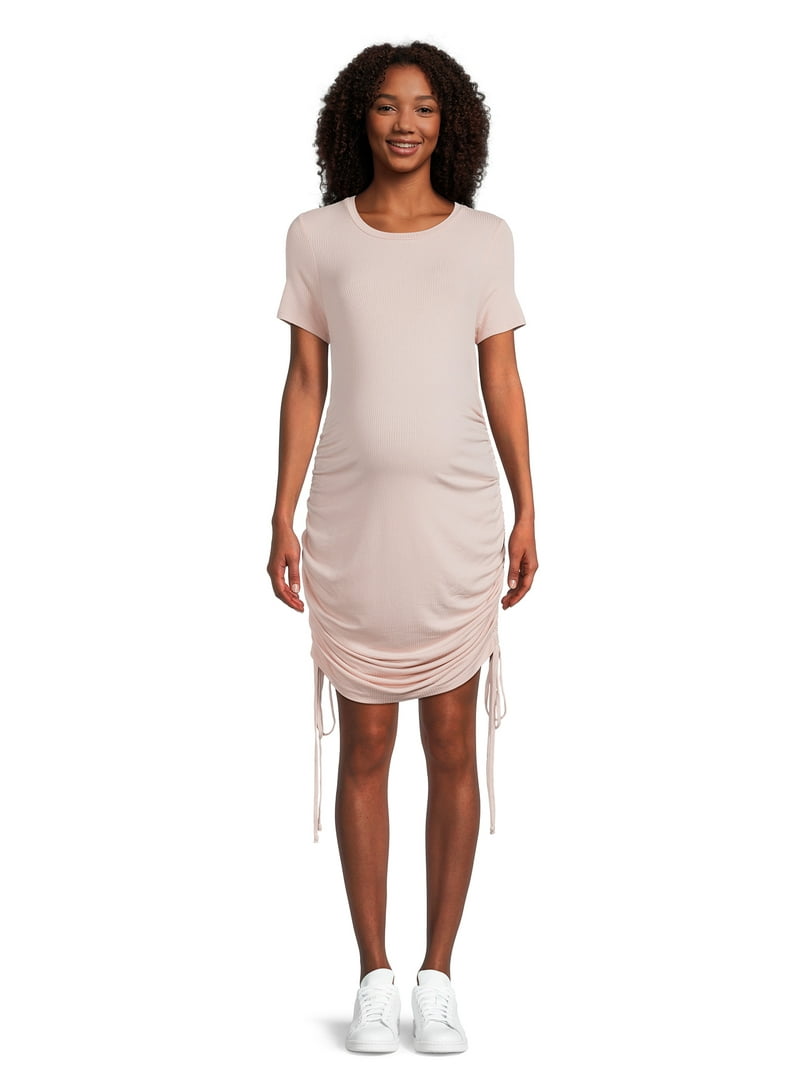 Destination Maternity Women's Ruched Bodycon Dress with Short Sleeves,  Sizes S-2XL - Walmart.com