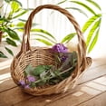 thumbnail image 5 of Lypsnake Handwoven Wicker Harvest Basket with Handle,Lightweight Oval Woven Storage Basket for Fruit Flower Vegetable Gathering, Rustic Portable Wicker Tray for Wedding Decor Picnic Garden Layout, 5 of 6