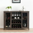 thumbnail image 3 of EastVita Wine Bar Cabinet with LED Light,Home Coffee Cabinet with Wine & Glass Rack,Kitchen Buffet Sideboard with Storage,Liquor Cabinet,Brown, 3 of 8