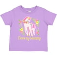 thumbnail image 3 of Inktastic I Love My Mommy Unicorn with Pink and Yellow Flowers Boys or Girls Toddler T-Shirt, 3 of 5