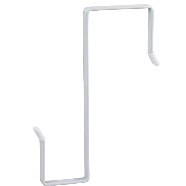 OverTheCubicle Metal Hook (6.5"H x 4.5"W x 0.5"D) Color White, Can be hung from either end