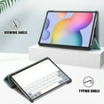 thumbnail image 4 of TOP SHE Case for 2021 Samsung Galaxy Tab S7 FE (12.4", Model SM-T730), Tab S7 Plus 12.4-inch Case (SM-T970) - PU Leather Hard Plastic Case, Slim Lightweigt Smart Stand Trifold Flip Cover (Dark Green), 4 of 10