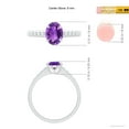 thumbnail image 5 of ANGARA Natural Oval 1.15 ct Amethyst Ring with Flush-Set Diamonds in 14K White Gold for Women (Size-8x6mm) | February Birthstone, Birthday, Anniversary, Jewelry Gift for Women | Natural Amethyst Ring, 5 of 10