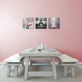 thumbnail image 4 of 3 Pcs Black and White Canvas Wall Art for Living Room Bedroom Bathroom Girls Pink Paris Theme Room Decor Oil Painting Print Umbrella Tower Eiffel Painting for Wall Decor Pink (12X12inchX3pcs, 4 of 6