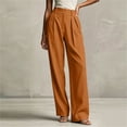 thumbnail image 4 of CHGBMOK Women's Wide Leg Pants High Waisted Button Business Casual Trousers Pleated Slacks Pants with Pockets, 4 of 9