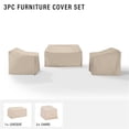 thumbnail image 4 of Pemberly Row Ensemble de Housse de Canapé d'Extérieur 3 Pcs en Beige, 4 of 7