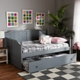 thumbnail image 2 of Baxton Studio Millie Cottage Farmhouse Full Size Daybed with Twin Size Trundle White, 2 of 5
