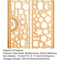 thumbnail image 2 of Yazoeia 2Pcs Student Ruler Multifunctional Drawing Stationery Multi Shaped Hollowed-Out Geometry Ruler with Protractor for School Plastic CJC912-140946, 2 of 8