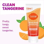 Lume Whole Body Womens Deodorant - Invisible Cream - Aluminum Free - Clean Tangerine - 2.2oz Tube