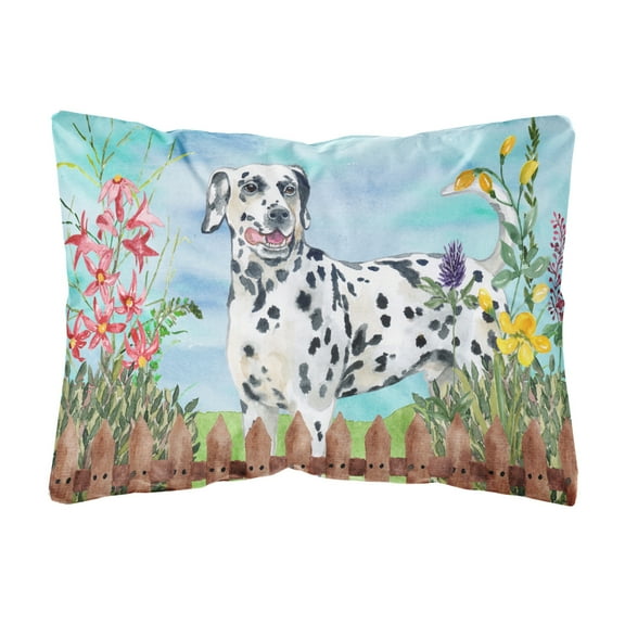 Carolines Treasures CK1215PW1216 Dalmatian Spring Canvas Fabric Decorative Pillow  12H x16W multicolor