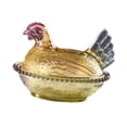 thumbnail image 4 of Plato de de pollo, plato de postre de mesa, elegante recipiente de vidrio para refrigerios, para despensa, café, mesa de comedor, hogar, boda Estilo A, 4 of 8