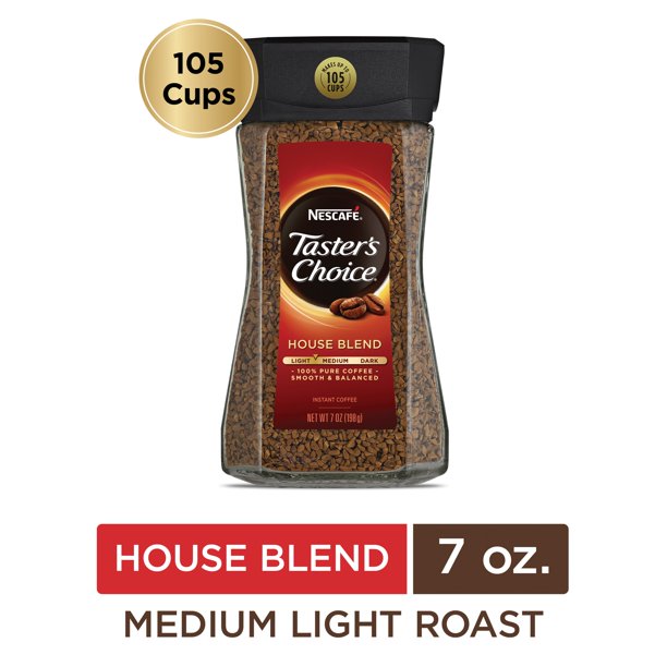 Taster's Choice House Blend Medium Light Roast Instant Coffee 7 Oz. Jar