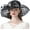 Black, variant on Women's Church Derby Tea Party Wedding Hat Polka Dot Wide Brim Organza Hat