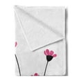 thumbnail image 2 of Garden Soft Flannel Fleece Blanket, Pink Daisy Blossoms Flowery Field Meadow Inspired Romantic Scenic Nature Print, Cozy Plush for Indoor and Outdoor Use, 70" x 90", Pink Black White, by Ambesonne, 2 of 5