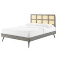 thumbnail image 1 of Platform Bed Frame, Queen Size, Wood, Grey Gray, Modern Contemporary Urban Design, Bedroom Master Guest Suite, 1 of 9