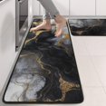 thumbnail image 2 of Kitchen Rugs Sets Of 2,Black White Gold Marble Pattern Anti Fatigue Kitchen Mat Rugs Non Slip Washable,Decorative Kitchen Floor Mats for Kitchen,Sink,Laundry,17"x47"+17"x47", 2 of 5
