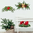 thumbnail image 7 of Artificial Christmas Swag, Winter Pine Needles Decoration Swag with Ribbon Bow and Red Berries, Greenery Christmas Swag for Wall Door Lintel Festival Decor, 7 of 7