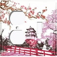 thumbnail image 4 of Metal Light Switch Plate Cover Japanese Pink Sakura Flower House Red FLW128, 4 of 13
