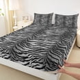 thumbnail image 3 of Homewish Teens Animal Zebra Print 4 Pieces Queen Sheet Sets,Abstract Gradient Ultra Soft Flat Sheet,Vintage Geometric Stripes Queen Fitted Sheet,Super Cozy Room Decor, 3 of 7