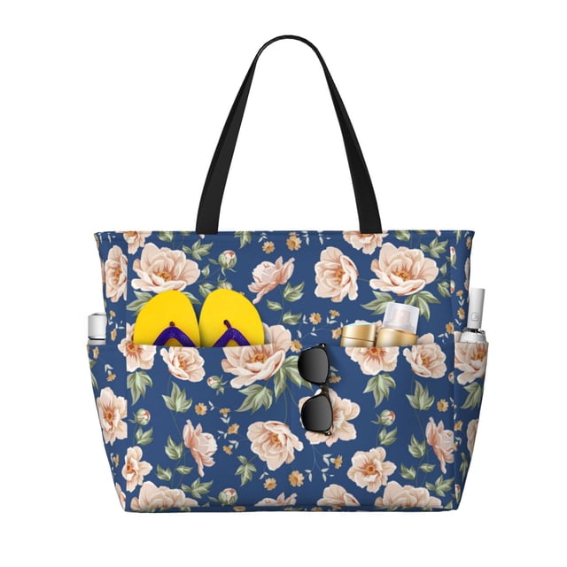 Easygdp Flower Bolsa de Viaje de Playa de Gran Capacidad, Bolsa Tote Perfecta para la Playa, Escapadas de Fin de Semana y Viajes