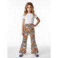 thumbnail image 2 of Girls Flared Wide Leg Digital Print Pants, Casual Bell Bottom Trousers for Kids, Slim Fit Autumn Spring Summer Wear, Ages 4-13, 2 of 6