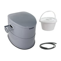 KFFKFF Mobile Lavatory for Outdoor Adventures, Portable Sanitation Unit with 1.3 Gal Separate Inner Pail & Detachable Tissue Dispenser, Dual-Covered Commode