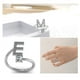 thumbnail image 5 of Sonducket Anillo abierto con letras mayúsculas, anillos de compromiso para interiores y exteriores, hogar, viajes, oficina, joyería, mi 10piezas, 5 of 6