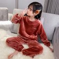 thumbnail image 6 of Hrsba Kids Boys and Girls Satin Like Solid Outfit Set Long Sleeve Top and Pants 2 Piece Loungewear Winter Home Everyday Wear Set, 6 of 6