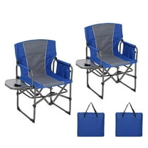 Towallmark Portable Folding Camping Chair, Directors Chair with Side Table, 400LB Capacity Camping Chairs with Cup Holder and Armrests, Foldable Chairs for Outdoor Beach Fishing Picnic Concert Lawn