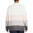 thumbnail image 3 of Dreamers by Debut Women's Plus Size Colorblocked V-Neck Sweater, 3 of 5