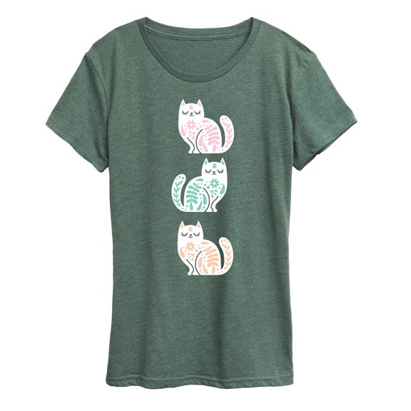 Instant Message - Scandinavian Cats - Women's Short Sleeve Graphic T-Shirt