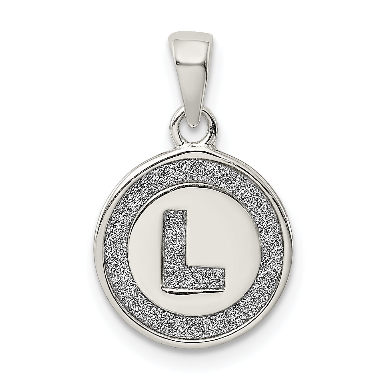 925 Sterling Silver Glitter Enamel Letter L Initial Monogram Name Circle Pendant  Charm Necklace Fine Jewelry For Women Gifts For Her 