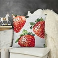 thumbnail image 2 of SHANXI Red White Strawberry Fruit Summer Slice Hand Drawn Fruit Pillowcases Sofa 22x22in, 2 of 5