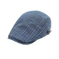 thumbnail image 3 of DLAPL Men's Cotton Flat Cap Summer Newsboy Beret Ivy Gatsby Cabbie Driving Hat (Plaid Blue), 3 of 5