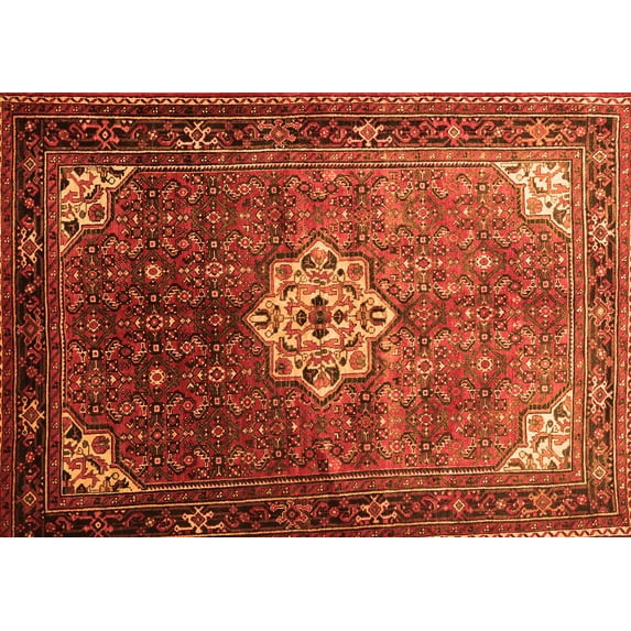Ahgly Company Indoor Rectangle Persian Orange Traditional Area Rugs, 5' x 7'