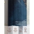 thumbnail image 6 of Abstract Geometric Sheer Curtains 108 inches Long 2 Panels Set Dynamic Deep Blue Gold Art Tiers Sheers Rod Pocket Small Window Short Curtains for Kitchen Cafe, Each 52" W x 108" L, 6 of 7