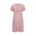 thumbnail image 2 of Valentine's Pajamas for Women Oversized Short Nightgown Heart Print Short Sleeve Nightdress, 2 of 5