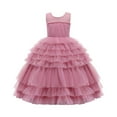 thumbnail image 1 of HAWEE Robe Longue de Demoiselle d'Honneur pour Fille, Princesse, Communion, Concours, Soirée Formelle, Danse, Maxi, Longueur au Sol, Robe Bouffante, 1 of 7