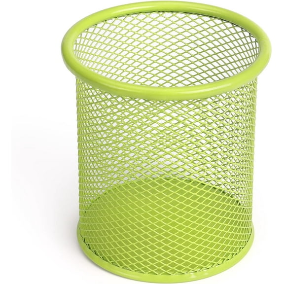 Round Pen Holder Cup for Desk, Wire Mesh Pencil Cup Holder for Desk Office Pen Organizer