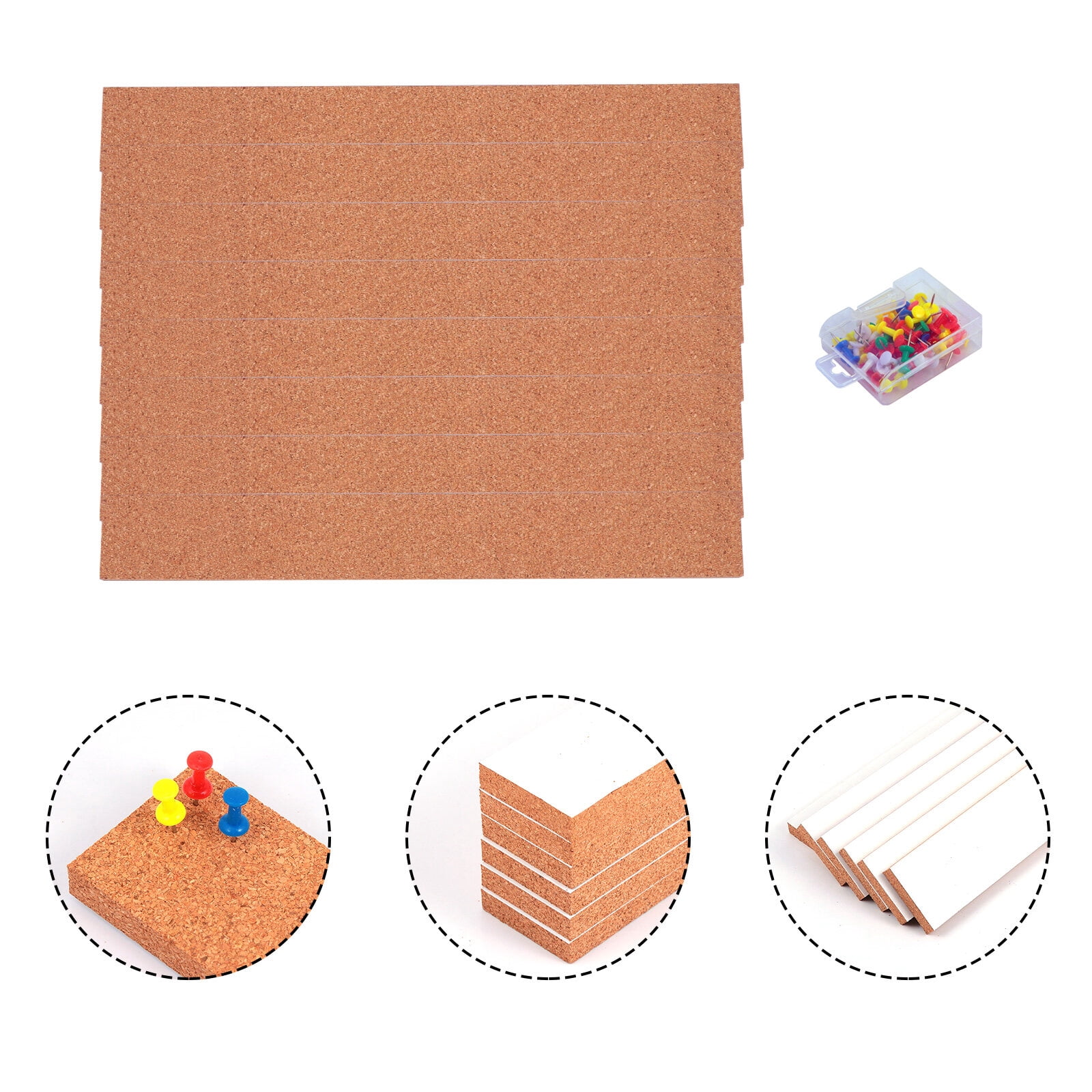 Strips Cork Board Bulletin Frameless Strip Bar Bars Self Adhesive Message Pin Announcement Memo